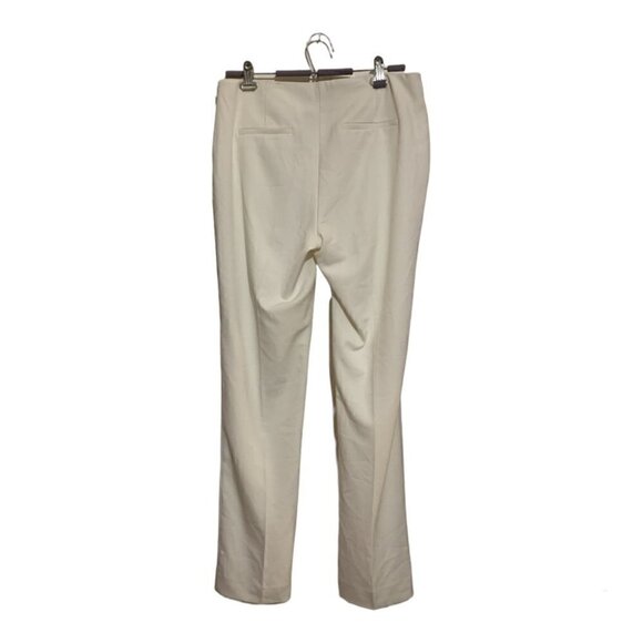 Melanie Lyne White Trousers w/ Gold Zips US 8 Straight Leg Coastal Chic - Picture 3 of 9